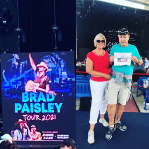 Bob yanczewski  attended Brad Paisley Tour 2021 on Jul 9th 2021 via VetTix 
