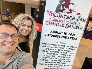 David attended Volunteer Jam: a Musical Salute to Charlie Daniels Special Guest Alabama, Chris Young, Gretchen Wilson, Travis Tritt and Many More. on Aug 18th 2021 via VetTix 