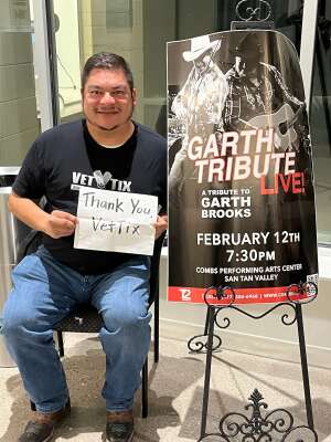 Pete attended Garth Live-Tribute to Garth Brooks on Feb 12th 2022 via VetTix 