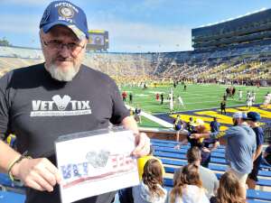 Tom attended University of Michigan Wolverines vs. Northern Illinois University - NCAA Football on Sep 18th 2021 via VetTix 