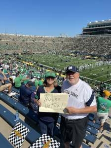 Bill attended Notre Dame Fighting Irish vs. Purdue Boilermakers - NCAA Football on Sep 18th 2021 via VetTix 