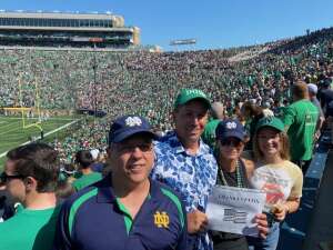Brad Sommers attended Notre Dame Fighting Irish vs. Purdue Boilermakers - NCAA Football on Sep 18th 2021 via VetTix 