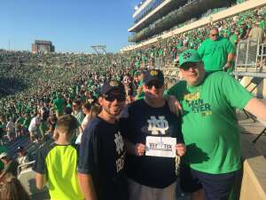Jerry attended Notre Dame Fighting Irish vs. Purdue Boilermakers - NCAA Football on Sep 18th 2021 via VetTix 