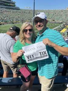 Todd attended Notre Dame Fighting Irish vs. Purdue Boilermakers - NCAA Football on Sep 18th 2021 via VetTix 