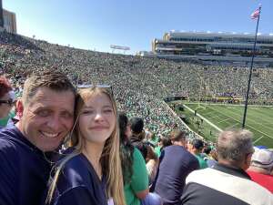 Dusty attended Notre Dame Fighting Irish vs. Purdue Boilermakers - NCAA Football on Sep 18th 2021 via VetTix 