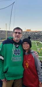 Chris And Marissa attended Notre Dame vs. USC - NCAA Football on Oct 23rd 2021 via VetTix 