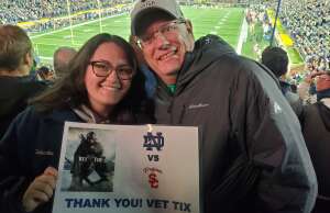 Patrick Brothers  attended Notre Dame vs. USC - NCAA Football on Oct 23rd 2021 via VetTix 