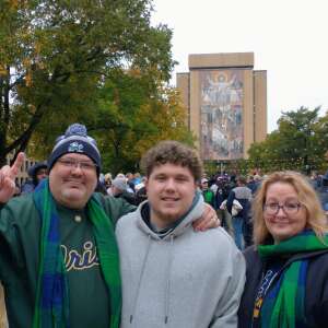 Jen attended Notre Dame Fighting Irish vs. North Carolina - NCAA Football on Oct 30th 2021 via VetTix 
