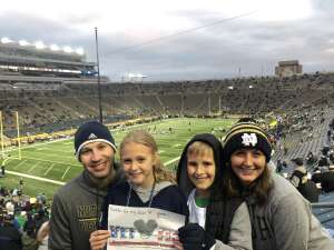 Stevens Family attended Notre Dame Fighting Irish vs. North Carolina - NCAA Football on Oct 30th 2021 via VetTix 