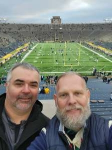 Jamie  attended Notre Dame Fighting Irish vs. North Carolina - NCAA Football on Oct 30th 2021 via VetTix 