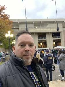 Kevin attended Notre Dame Fighting Irish vs. North Carolina - NCAA Football on Oct 30th 2021 via VetTix 