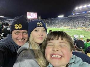 Dusty attended Notre Dame Fighting Irish vs. North Carolina - NCAA Football on Oct 30th 2021 via VetTix 