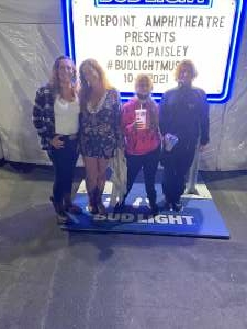 GLORIA  attended Brad Paisley Tour 2021 on Oct 9th 2021 via VetTix 