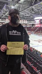 Joseph attended Boston University vs. UMASS Lowell - NCAA Hockey on Oct 29th 2021 via VetTix 