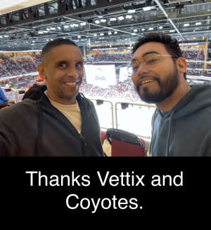 Guillermo Betancourt attended Arizona Coyotes vs. St. Louis Blues on Oct 18th 2021 via VetTix 