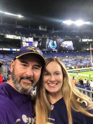 Jim and Tina attended Baltimore Ravens vs. Indianapolis Colts - NFL on Oct 11th 2021 via VetTix 