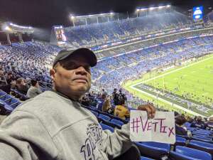 Alfred attended Baltimore Ravens vs. Indianapolis Colts - NFL on Oct 11th 2021 via VetTix 