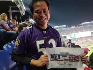 Ian attended Baltimore Ravens vs. Indianapolis Colts - NFL on Oct 11th 2021 via VetTix 