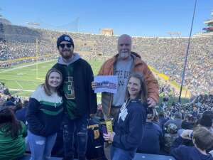 Jerry attended Notre Dame Fighting Irish vs. Navy - NCAA Football on Nov 6th 2021 via VetTix 