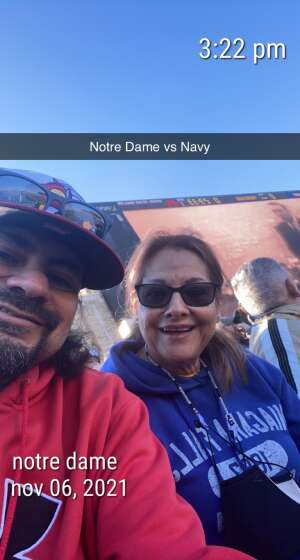 Daniel Mendoza attended Notre Dame Fighting Irish vs. Navy - NCAA Football on Nov 6th 2021 via VetTix 