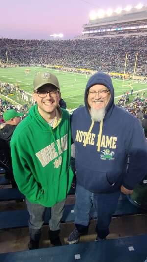 Peyton Horr attended Notre Dame Fighting Irish vs. Navy - NCAA Football on Nov 6th 2021 via VetTix 
