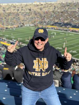 Shelley  attended Notre Dame Fighting Irish vs. Navy - NCAA Football on Nov 6th 2021 via VetTix 
