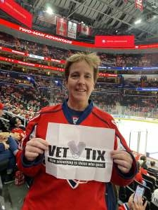 Cathy Crilley attended Washington Capitals vs. Detroit Red Wings - NHL on Oct 27th 2021 via VetTix 