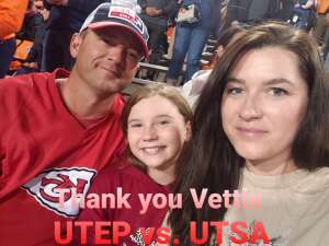 Nick D. attended UTEP Miners vs. UTSA Roadrunners - NCAA Football * Salute to Troops Night * on Nov 6th 2021 via VetTix 