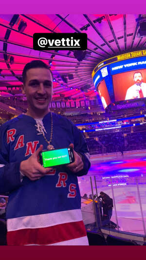 Francisco James attended New York Rangers vs. Florida Panthers - NHL on Nov 8th 2021 via VetTix 