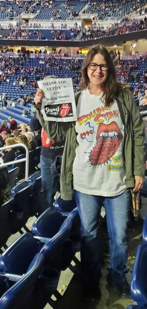 Kimberly Hasapes attended The Rolling Stones - No Filter Tour 2021 on Nov 15th 2021 via VetTix 