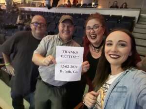 Evangeline Lauth attended Evanescence + Halestorm Presented by Rock 100. 5 Mistletoe Rock Show With Lilith Czar on Dec 2nd 2021 via VetTix 