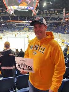 Jonathan D. attended Nashville Predators vs. Columbus Blue Jackets - NHL on Nov 30th 2021 via VetTix 