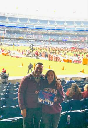 Adam and Carol attended 2021 New Era Pinstripe Bowl: Virginia Tech vs. Maryland on Dec 29th 2021 via VetTix 