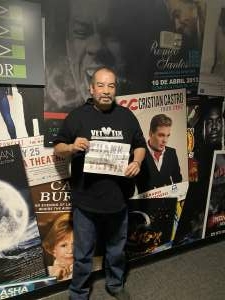 Victor attended The Temptations & the Four Tops on Jan 14th 2022 via VetTix 