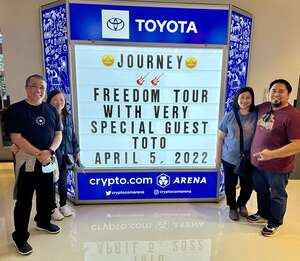 HERNAN attended Journey: Freedom Tour 2022 With Very Special Guest Toto on Apr 5th 2022 via VetTix 