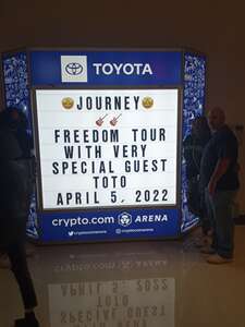 Christopher attended Journey: Freedom Tour 2022 With Very Special Guest Toto on Apr 5th 2022 via VetTix 