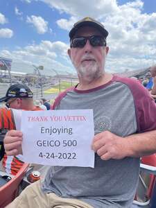 Donald Penhale attended Geico 500 - NASCAR Cup Series on Apr 24th 2022 via VetTix 