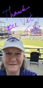 Kimberly attended Colorado Rockies - MLB on Apr 10th 2022 via VetTix 