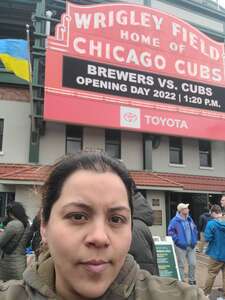 Alma attended Chicago Cubs - MLB vs Milwaukee Brewers on Apr 7th 2022 via VetTix 