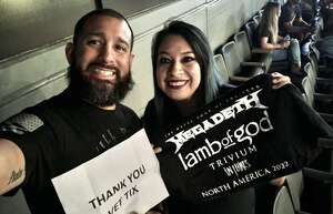Andrew attended Megadeth and Lamb of God on Apr 9th 2022 via VetTix 