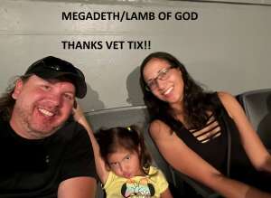 Wesley attended Megadeth and Lamb of God on Apr 9th 2022 via VetTix 