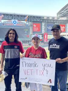 Abelardo attended Arizona Diamondbacks - MLB vs Atlanta Braves on May 30th 2022 via VetTix 