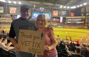 Mark attended Arizona Diamondbacks - MLB vs Cincinnati Reds on Jun 13th 2022 via VetTix 