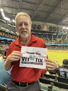 Steve attended Arizona Diamondbacks - MLB vs Philadelphia Phillies on Aug 29th 2022 via VetTix 