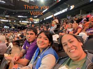 Alicia attended Phoenix Mercury - WNBA vs Las Vegas Aces on May 6th 2022 via VetTix 
