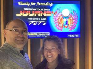 Jeffrey attended Journey: Freedom Tour 2022 With Very Special Guest Toto on May 5th 2022 via VetTix 