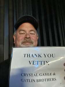 Douglas attended Crystal Gayle & the Gatlin Brothers on May 8th 2022 via VetTix 