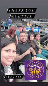 Elaine attended Los Angeles Sparks - WNBA vs Dallas Wings on May 31st 2022 via VetTix 