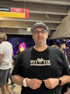 James attended Coldplay - Music of the Spheres World Tour on May 12th 2022 via VetTix 