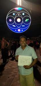 KB attended Coldplay - Music of the Spheres World Tour on May 29th 2022 via VetTix 